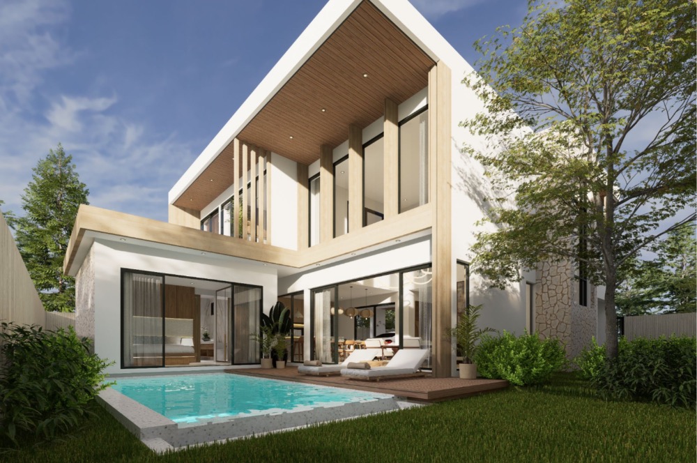 For SaleHousePhuket : Luxury Pool Villa is newly built near the beach in Phuket for 5 minutes.