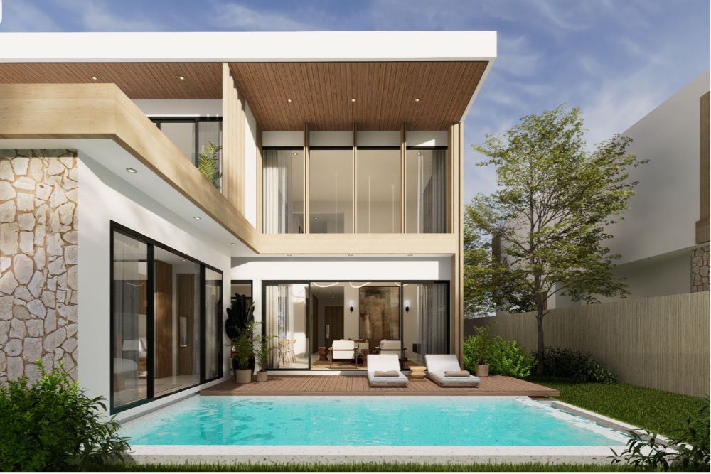 For SaleHousePhuket : Luxury Pool Villa is newly built near the beach in Phuket for 5 minutes.
