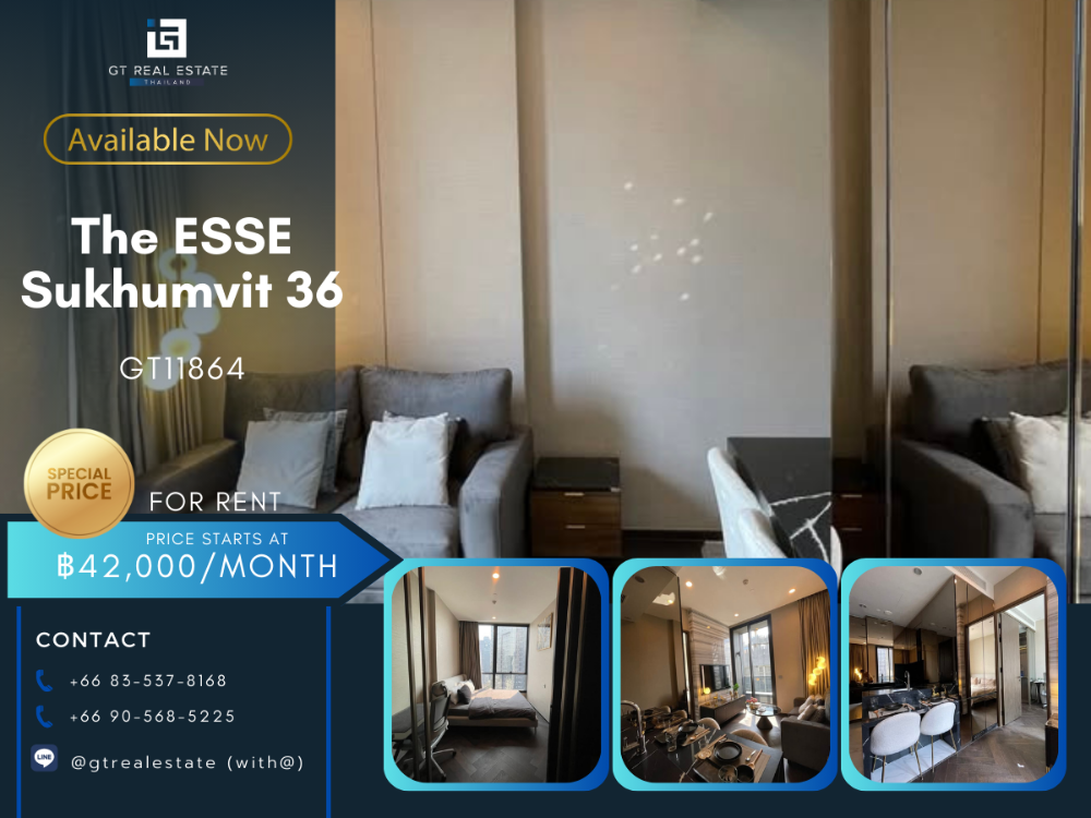 ให้เช่าคอนโดสุขุมวิท อโศก ทองหล่อ : คอนโด The ESSE Sukhumvit 36 ห้องสวย เฟอร์นิเจอร์ครบ พร้อมเช่าอยู่