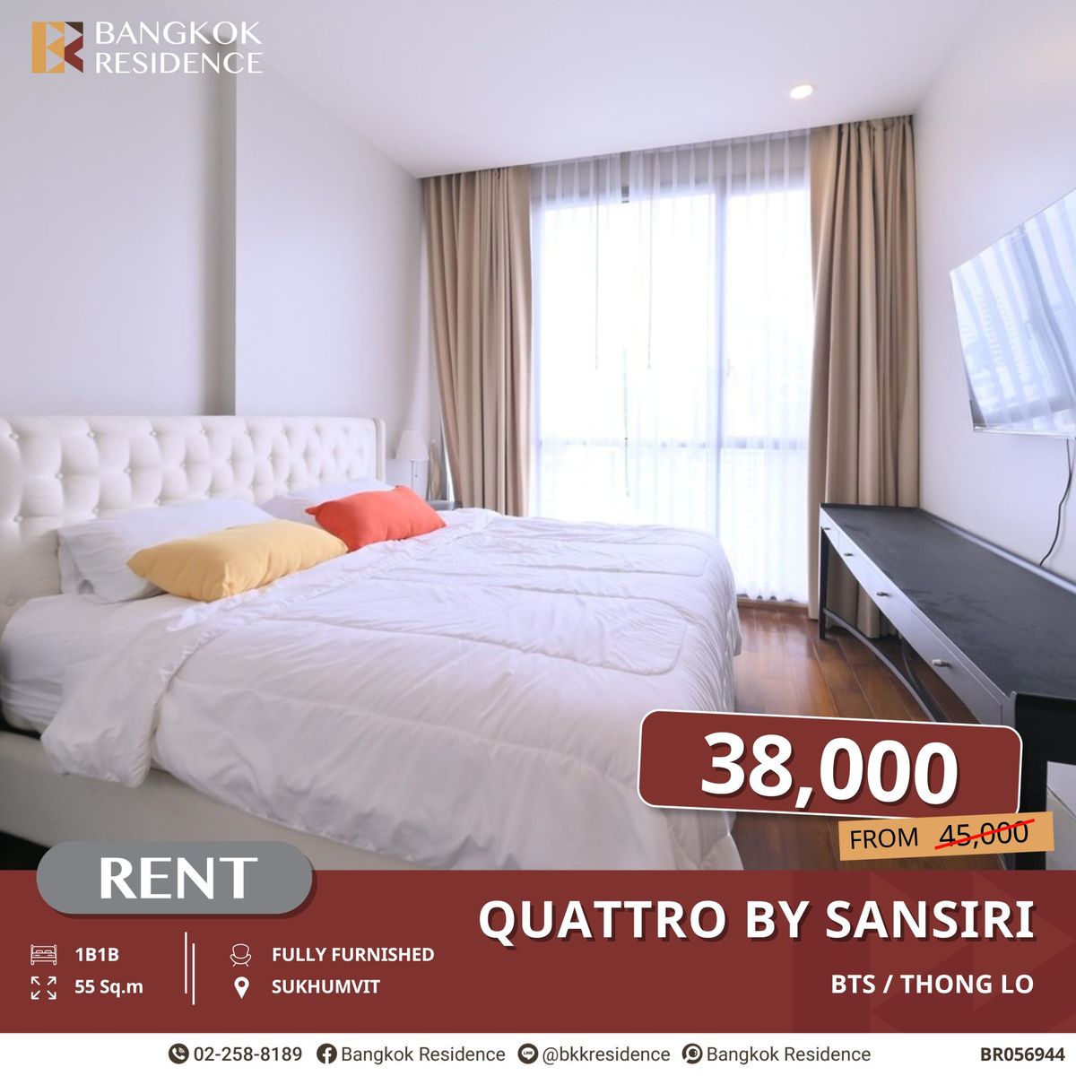 For RentCondoSukhumvit, Asoke, Thonglor : Quattro by Sansiri, Close to BTS Thonglor,  Below Market Price