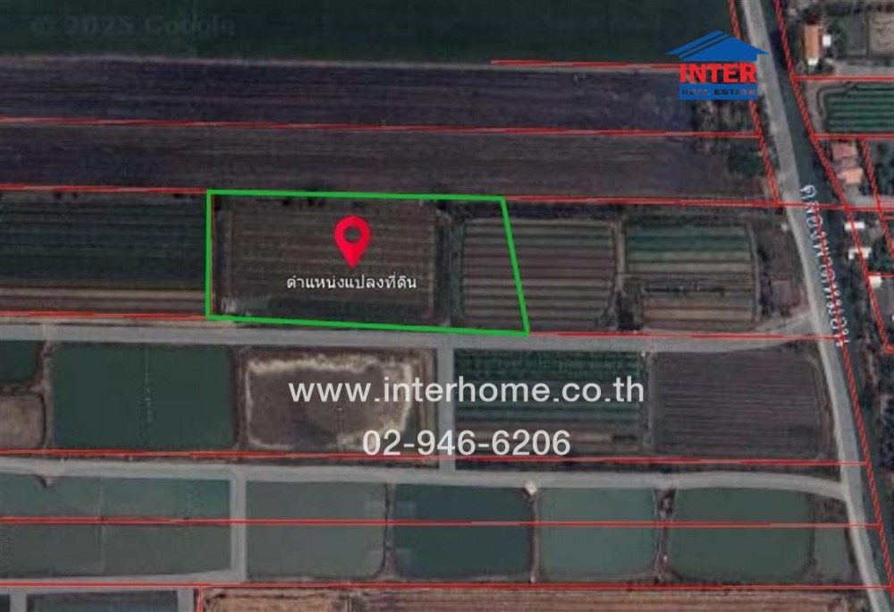 For SaleLandNakhon Pathom : Empty land 8 rai 223 sq.w. Land, Near Bua Pak Subdistrict, Road 340 Road 3422 Bang Len Nakhon Pathom