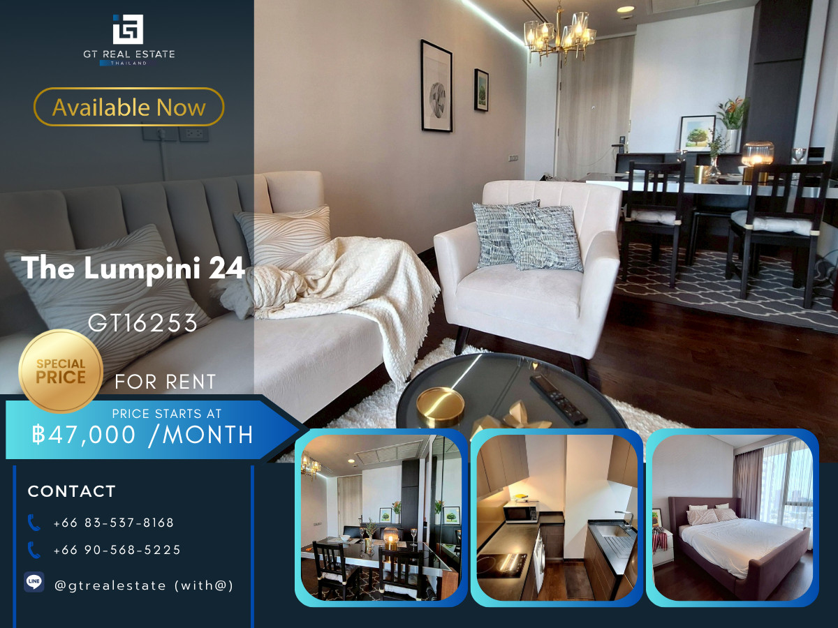 ให้เช่าคอนโดสุขุมวิท อโศก ทองหล่อ : ✨ GT16253  |  คอนโด the lumpini 24 ห้องสวย เฟอร์นิเจอร์ครบ พร้อมเช่าอยู่