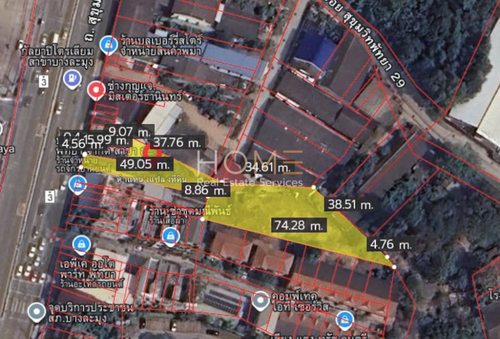 For SaleLandPattaya, Bangsaen, Chonburi : Pattaya Land is adjacent to Sukhumvit Road / (Selling), Land Pattaya Next to Sukhumvit Road / (Sale) Newc453