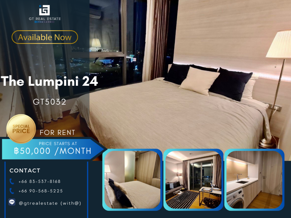 For RentCondoSukhumvit, Asoke, Thonglor : The Lumpini Condo 24, beautiful room, complete furniture Ready to rent