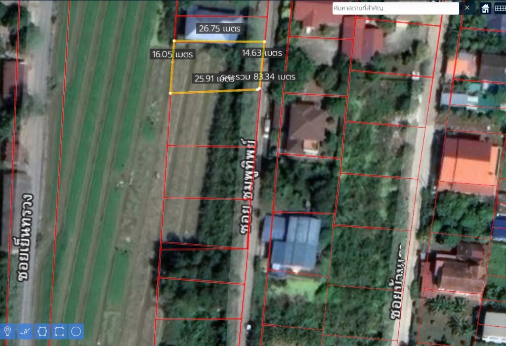 For SaleLandPathum Thani,Rangsit, Thammasat : 97 sq.m. land, located in Soi Wat Nong Prong, Mueang District, Pathum Thani Province