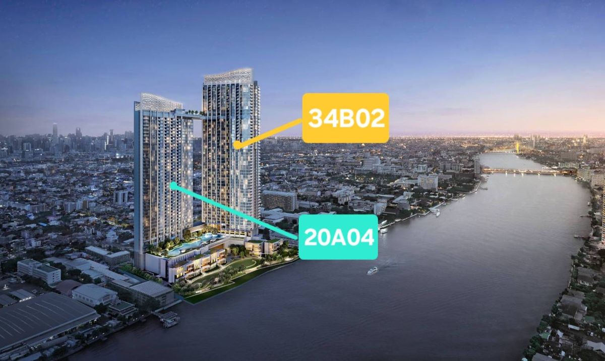 Sale DownCondoRama 8, Samsen, Ratchawat : Down payment, time, time at Chao Phraya 1 and 2 bedrooms (position A04 and B02)