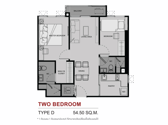 For SaleCondoRama9, Petchburi, RCA : Project near SWU: 2 BED 54.5 sq.w.: Life Asoke: If interested, see the room, contact AUM 0655121395.