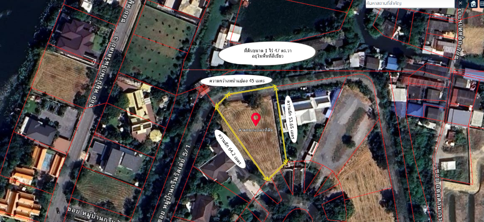 For SaleLandBangna, Bearing, Lasalle : Beautiful plot of land on the Green Valley Country Club, an area of ​​447 sq. Water.