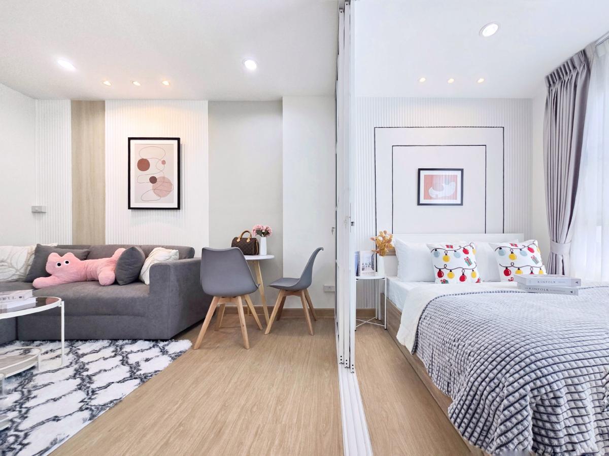 For SaleCondoNawamin, Ramindra : 《New style 𝐌𝐨𝐝𝐞𝐫𝐧😎》 Beautiful, unique, plum condo, Nawamin, cheaper than renting