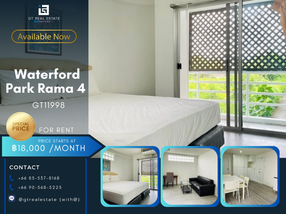 For RentCondoKhlongtoei, Kluaynamthai : The Waterford Rama Condo 4, beautiful furniture Ready to rent