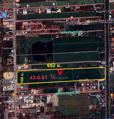 For SaleLandNawamin, Ramindra : AB0004 Beautiful land for sale on Hathai Rat Road, Khlong Sam Wa District, size 43 rai 81 sq .wa