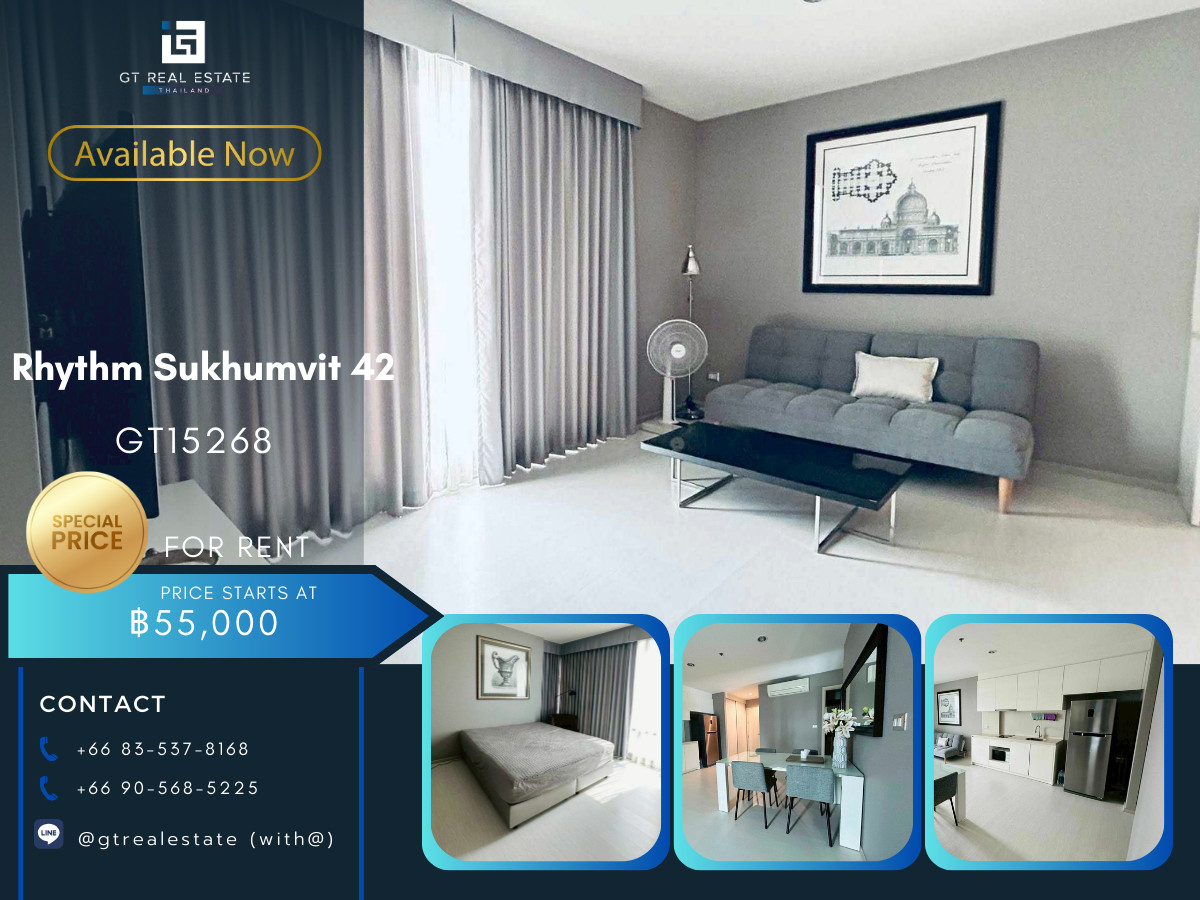 ให้เช่าคอนโดสุขุมวิท อโศก ทองหล่อ : คอนโด Rhythm Sukumvit 42 ห้องสวย เฟอร์นิเจอร์ครบ พร้อมเช่าอยู่