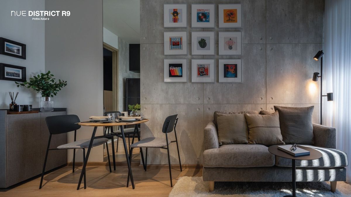 ขายคอนโดพระราม 9 เพชรบุรีตัดใหม่ RCA : 🚩Nue District R9 1Bed (26sqm)