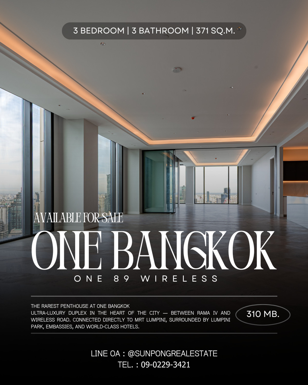 For SaleCondoWitthayu, Chidlom, Langsuan, Ploenchit : Penthouse - One89 Wireless (One Bangkok)