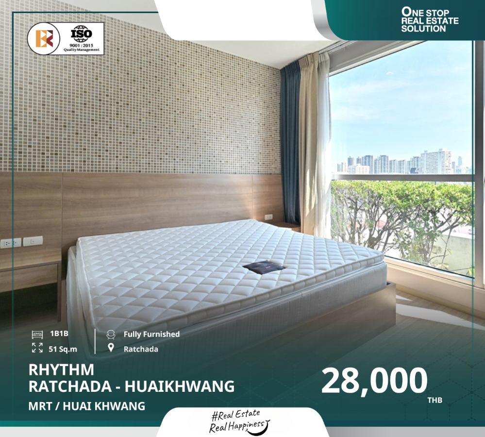 For RentCondoRatchadapisek, Huaikwang, Suttisan : RHYTHM Ratchada - Huaikhwang, Comfortable Condo at Huai Khwang Intersection near MRT Huai Khwang
