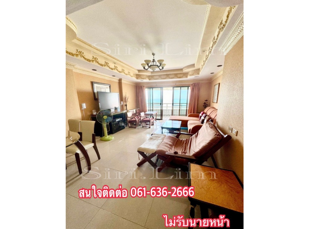 ขายคอนโดชะอำ เพชรบุรี : สอบถามโทร : 061-636-2666 ขายคอนโดติดทะเล โครงการ คอนโดเทล คลิฟ แอนด์ บีช กฤษดานคร ห้องใหญ่พิเศษ 99.41 ตารางเมตร 2 ห้องนอน ชั้น 31 วิวทะเล 180 องศา ตกแต่งครบ