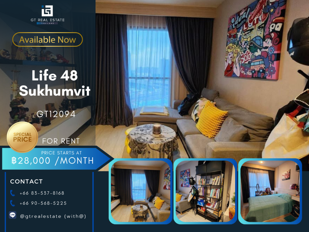 ให้เช่าคอนโดอ่อนนุช อุดมสุข : คอนโด Life 48 Sukhumvit ห้องสวย เฟอร์นิเจอร์ครบ พร้อมเช่าอยู่