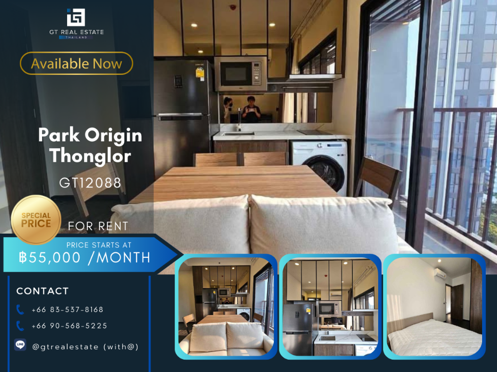 For RentCondoSukhumvit, Asoke, Thonglor : Condo Park Origin Thonglor, beautiful room, complete furniture Ready to rent