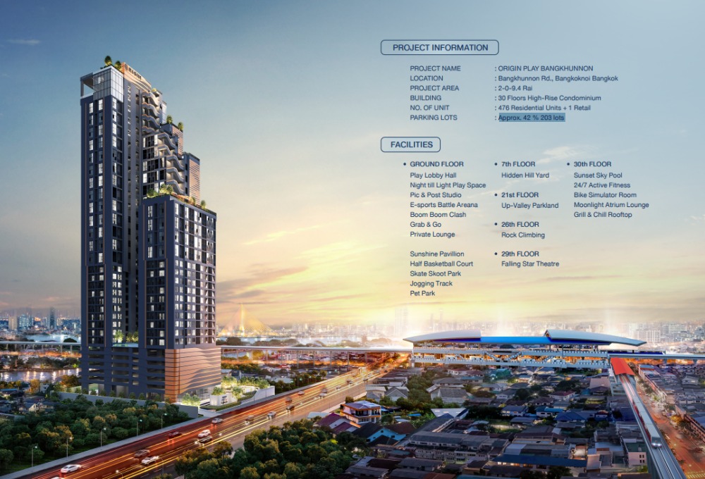 ขายดาวน์คอนโดปิ่นเกล้า จรัญสนิทวงศ์ : ขายดาวน์ห้อง 1 Bedroom Plus Duo Garden/Corner zone ชั้น 26 UsableArea 46.3 Sq.m. Origin play bangkhunnon triple station