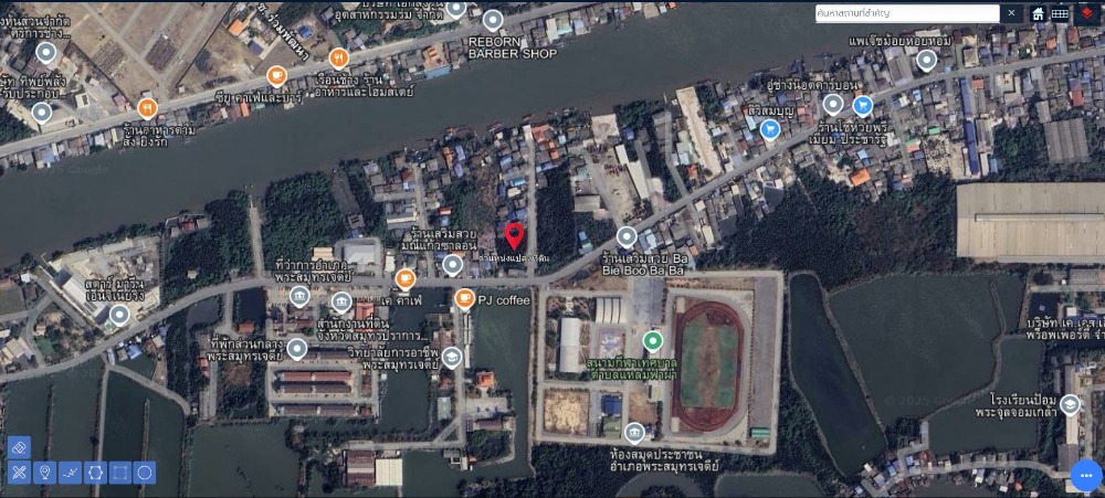 For SaleLandSamut Prakan,Samrong : Land for sale 1 rai 91 square wah, lightning, lightning, opposite Phra Samut Chedi, beautiful location