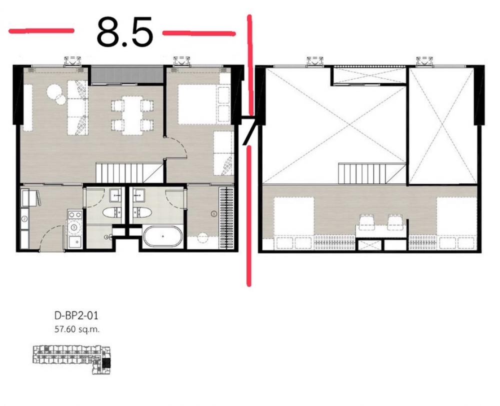 Sale DownCondoBang Sue, Wong Sawang, Tao Pun : Down payment for 1 Bedroom Plus Sue-Chatuchak Park Zone, 28 USablearea 57.65 SQ.M. Origin Place Taopoon Interchange