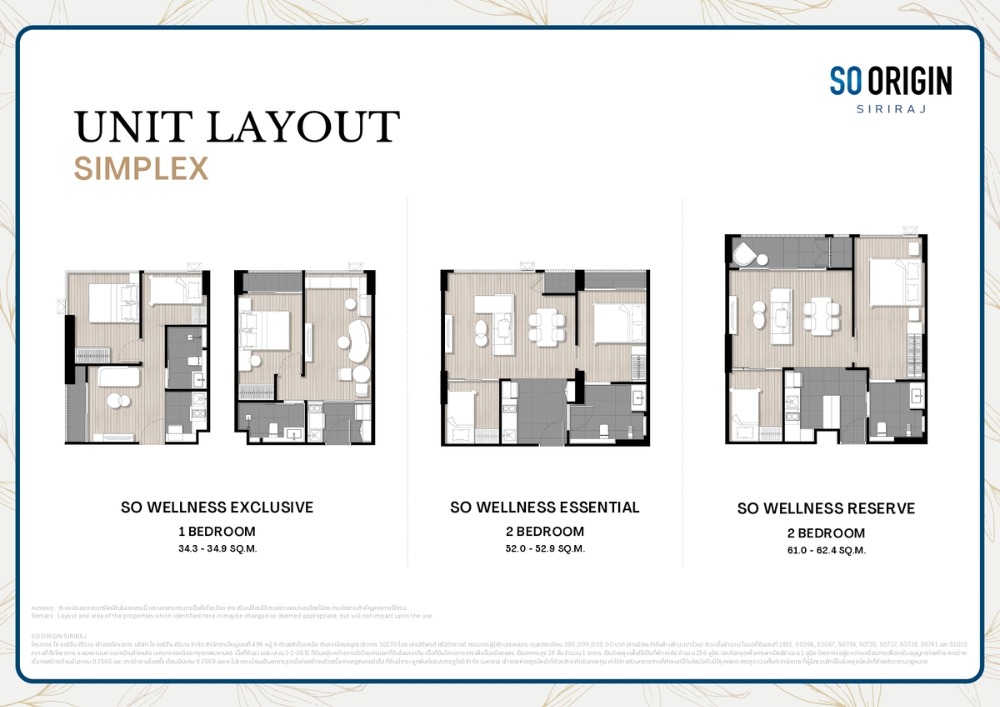 ขายดาวน์คอนโดปิ่นเกล้า จรัญสนิทวงศ์ : ขายดาวน์ห้อง 1 Bedroom Plus ชั้น 19  UsableArea 61.4 Sq.m. So Origin wellness Siriraj