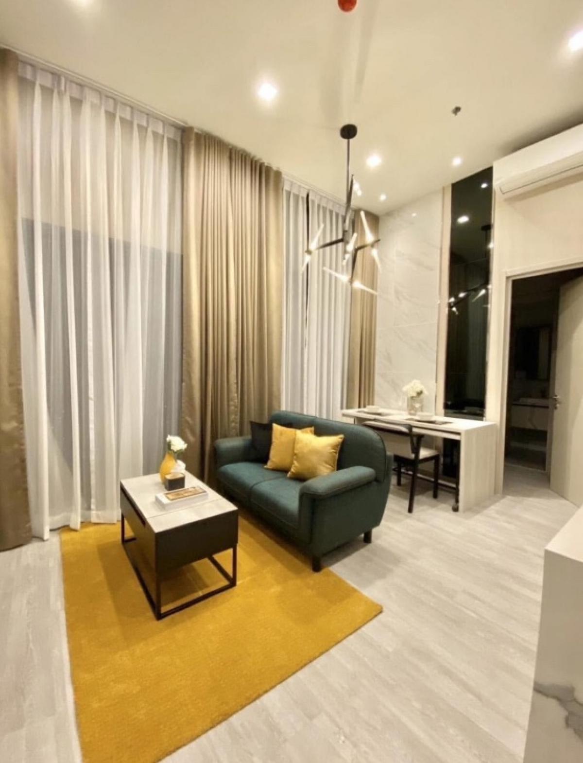 For RentCondoOnnut, Udomsuk : Rent The Line Sukhumvit 101, 1 bedroom, 1 bathroom, 33 sqm. Floor 12, price 24,000 baht. Beautiful view, not blocked.
