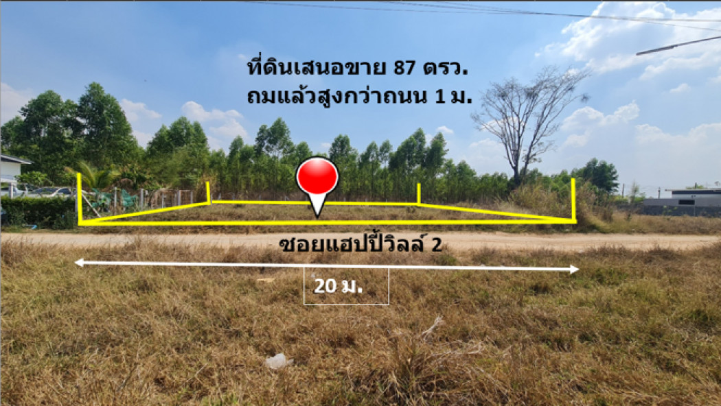For SaleLandPak Chong KhaoYai : Land for sale at Ban Tond, Village No. 10, Nong Rawiang Subdistrict Mueang Nakhon Ratchasima Holding the Golden Land, 87 sq.what, is higher than 1 m.
