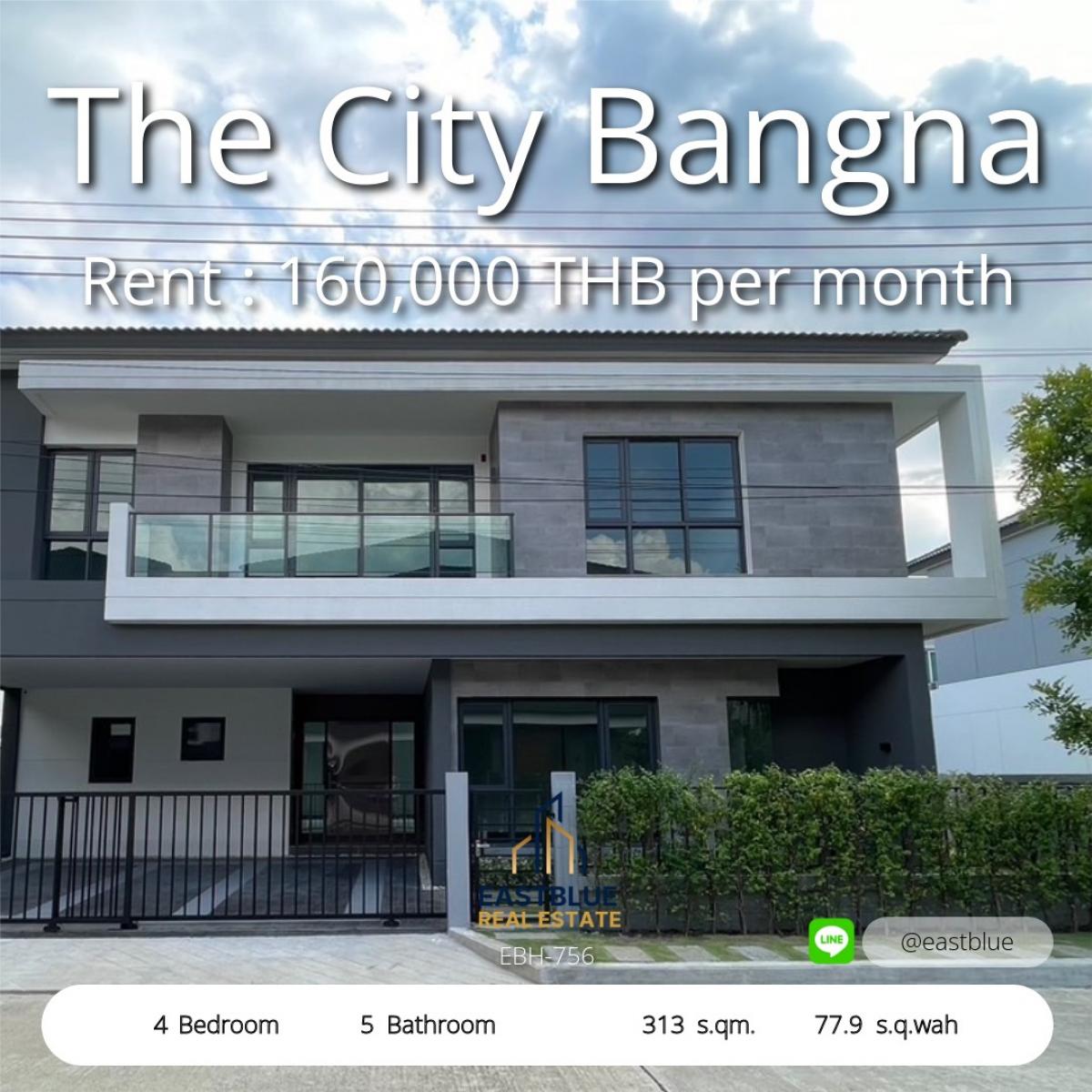 For RentHouseBangna, Bearing, Lasalle : SPACIOUS LUXURY LIVING: 313 SQM 4-Bedroom Home for Rent Near Mega Bangna!