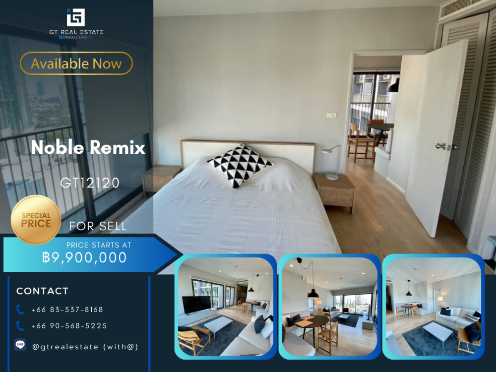 For SaleCondoSukhumvit, Asoke, Thonglor : Noble Remix condo, beautiful room, complete furniture