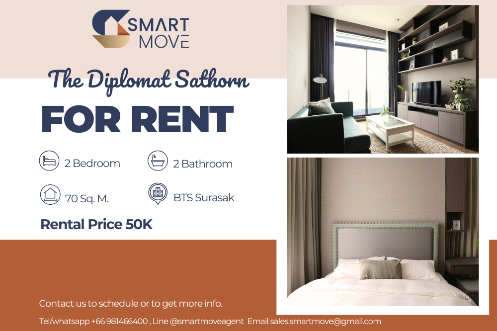 For RentCondoSathorn, Narathiwat : 🔥For Rent !!  New room !! Big room !! 🔥Code C20221201600.......The Diplomat Sathorn, 2 bedrooms, 2 bathrooms, high floor 11+, corner room, east facing, fully furnished, ready to move in