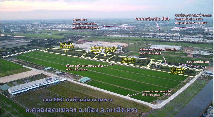 For SaleLandChachoengsao : urgent! The land is beautiful. #Land for sale in EEC, Purple Golden Location, Muang District, Chachoengsao Province