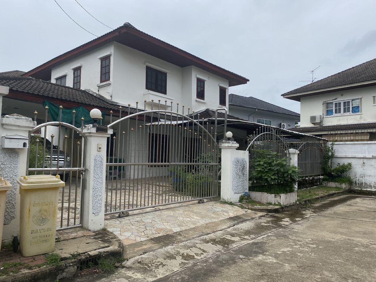 ขายบ้านนนทบุรี บางใหญ่ บางบัวทอง : บ้านเดี่ยว พัชรวิลล์  82 ตารางวา ใกล้สถานีรถไฟฟ้าสายสีม่วงบางพลู บางบัวทอง นนทบุรี หลังใหญ่ สวย น่าอยู่