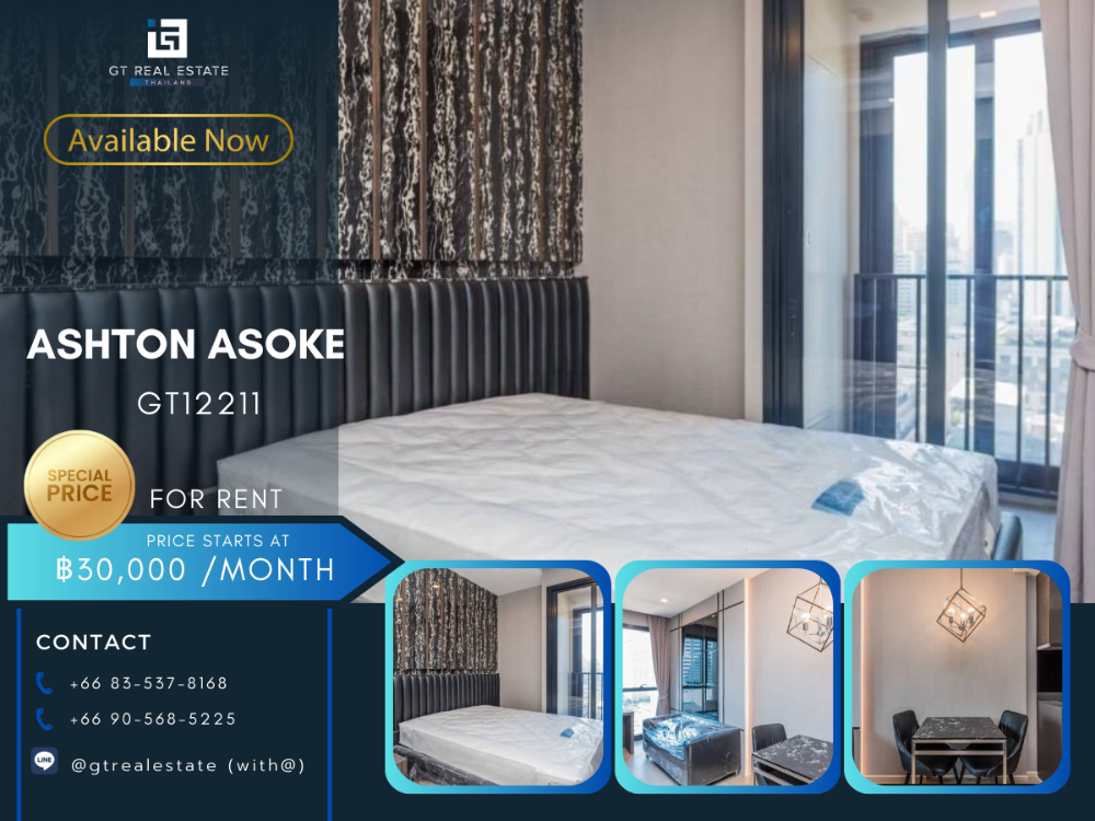 For RentCondoSukhumvit, Asoke, Thonglor : Ashton Asoke Condo, beautiful room, complete furniture Ready to rent