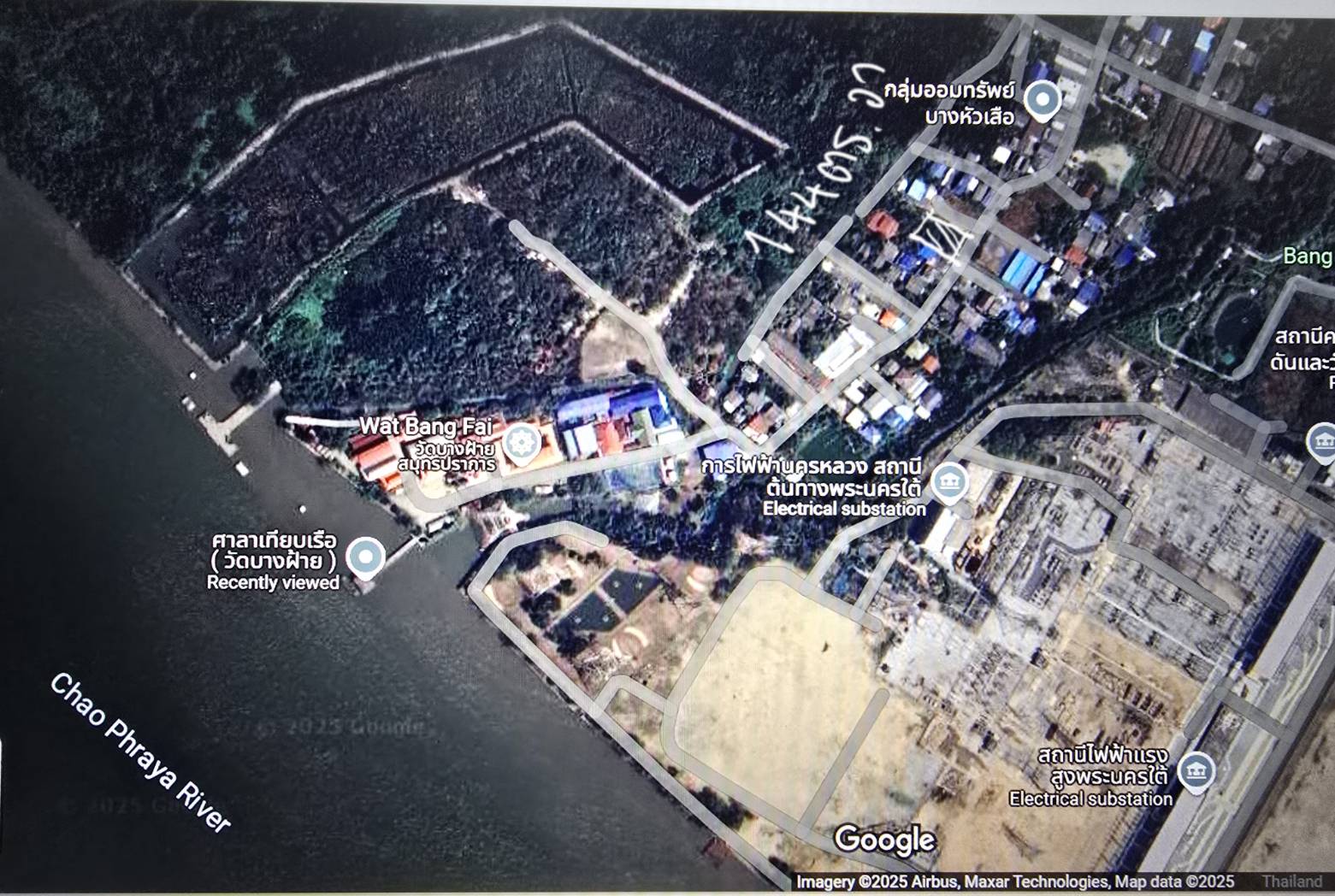 For SaleLandSamut Prakan,Samrong : The land is only 15,000 baht, only 500 meters away from the Chao Phraya River, suitable for building housing, Yellow city plan.