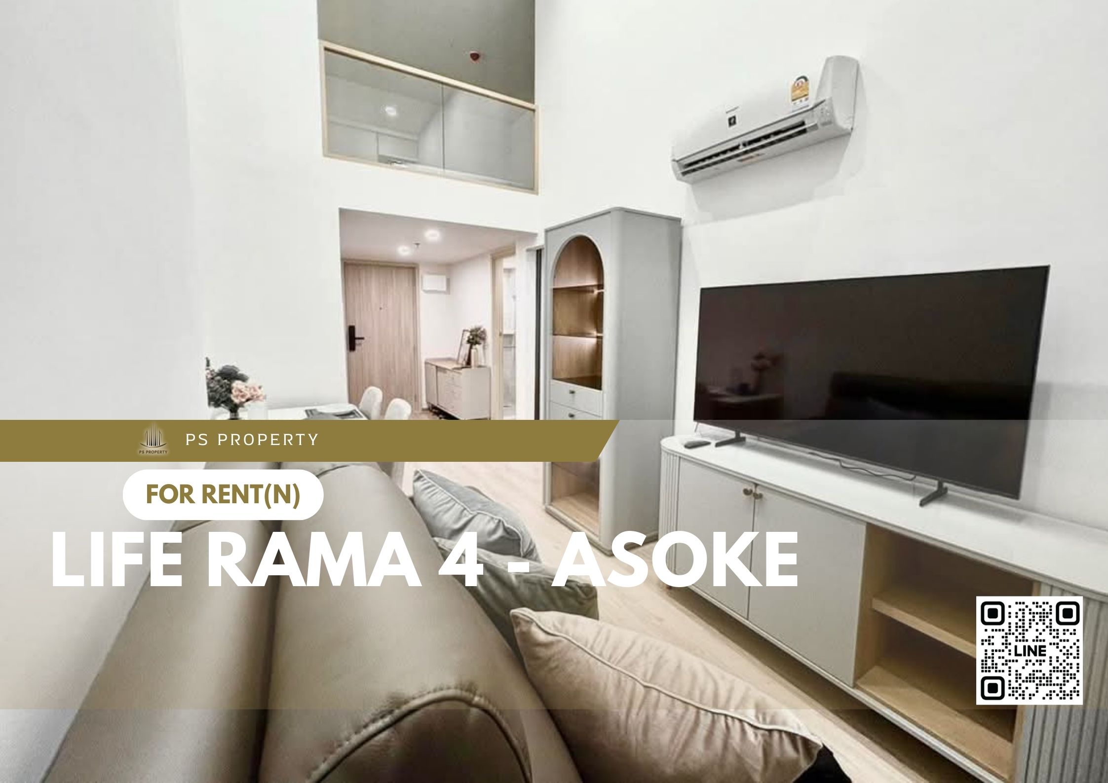 For RentCondoKhlongtoei, Kluaynamthai : For rent 📍 Life Rama 4 - Asoke 📍 Near MRT, Queen Sirikit Center, Furniture and Electrical appliances