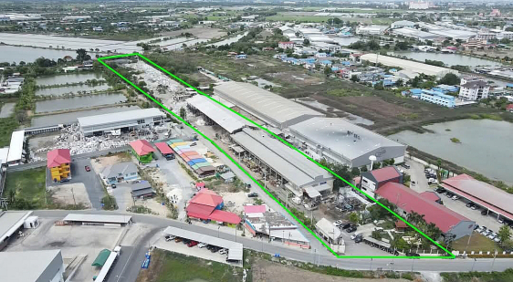 ขายโรงงานบางนา แบริ่ง ลาซาล : โรงงานพร้อมสำนักงานบนที่ดินแปลงสวย บางนา-ตราด ก.ม 23 ใกล้สนามบินสุวรรณภูมิ เหมาะทำคลังสินค้าให้เช่าขนาดใหญ่ 15 ไร่ 60 ตารางวา ราคา 129 ล้านบาท
