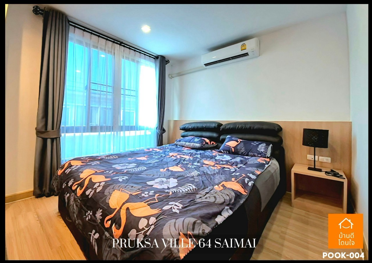For SaleTownhomeNawamin, Ramindra : Dont miss !! Townhome Pruksa Ville 64 Sai Mai Sai (22 sq.w.) 3 bedrooms, 2 beautiful water