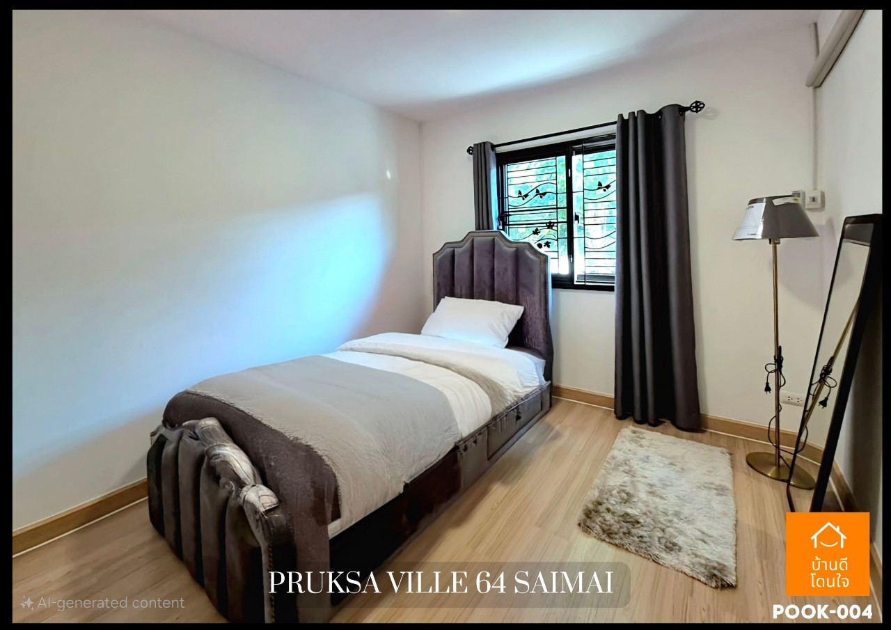 For SaleTownhomeNawamin, Ramindra : Dont miss !! Townhome Pruksa Ville 64 Sai Mai Sai (22 sq.w.) 3 bedrooms, 2 beautiful water