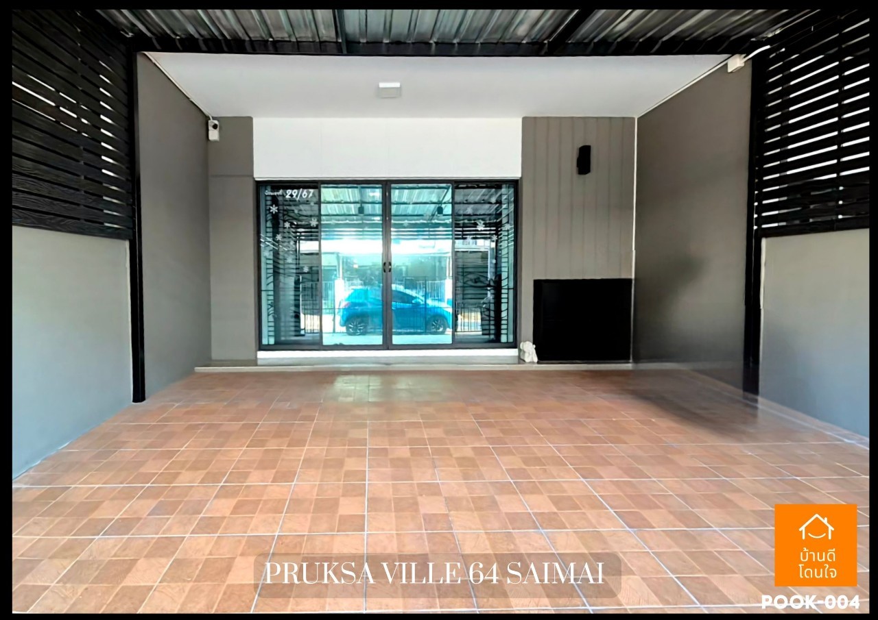 For SaleTownhomeNawamin, Ramindra : Dont miss !! Townhome Pruksa Ville 64 Sai Mai Sai (22 sq.w.) 3 bedrooms, 2 beautiful water