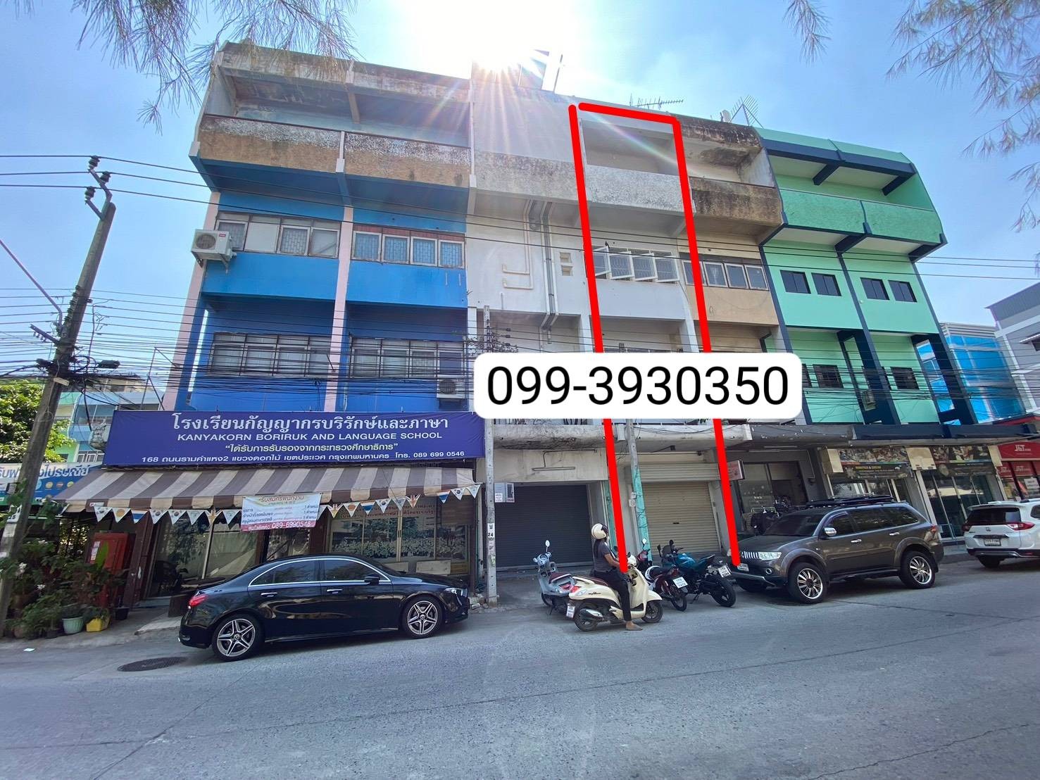 For SaleShop HouseBangna, Bearing, Lasalle : 4.5-story commercial building for sale, location, on Ram 2 road, very good location, suitable for business-office
