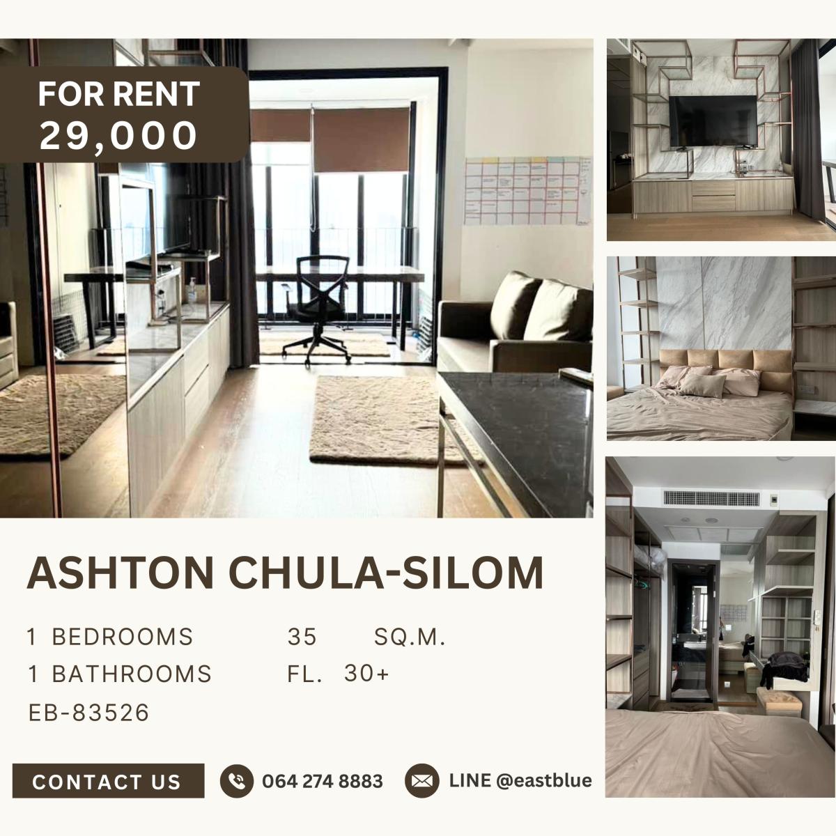 For RentCondoSiam Paragon ,Chulalongkorn,Samyan : Ashton Chula-Silom, 1 bed, 29000 per month
