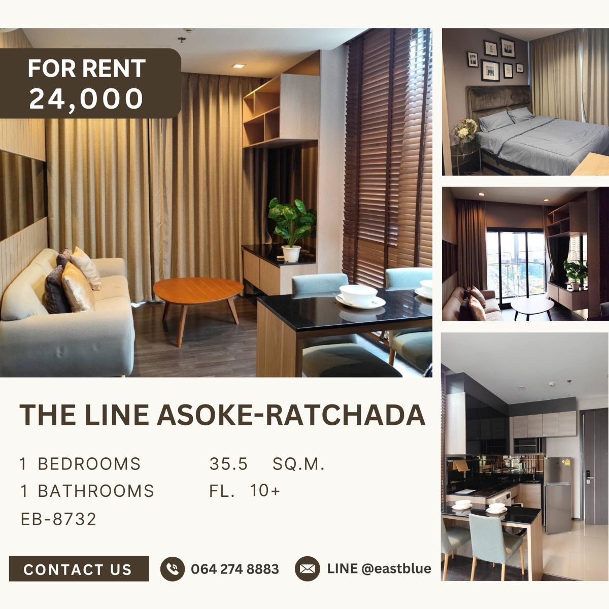 ให้เช่าคอนโดพระราม 9 เพชรบุรีตัดใหม่ RCA : The Line Asoke-Ratchada, 1 bed, 24000 per month