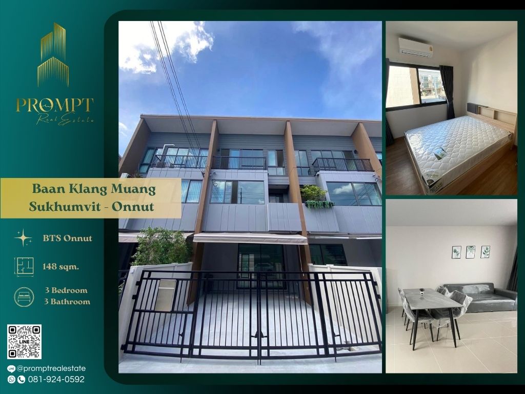 For RentTownhomeOnnut, Udomsuk : AB05657 - Baan Klang Muang Sukhumvit - Onnut