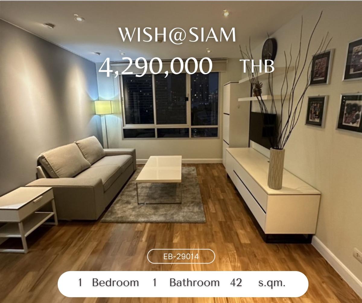 For SaleCondoRatchathewi,Phayathai : Wish@Siam, the most beautiful room in the project, best price in the market, fully furnished, 4,290,000