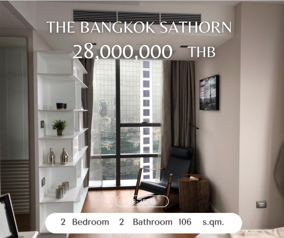 For SaleCondoSathorn, Narathiwat : The Bangkok Sathorn, beautiful room, large size, good condition 28,000,000