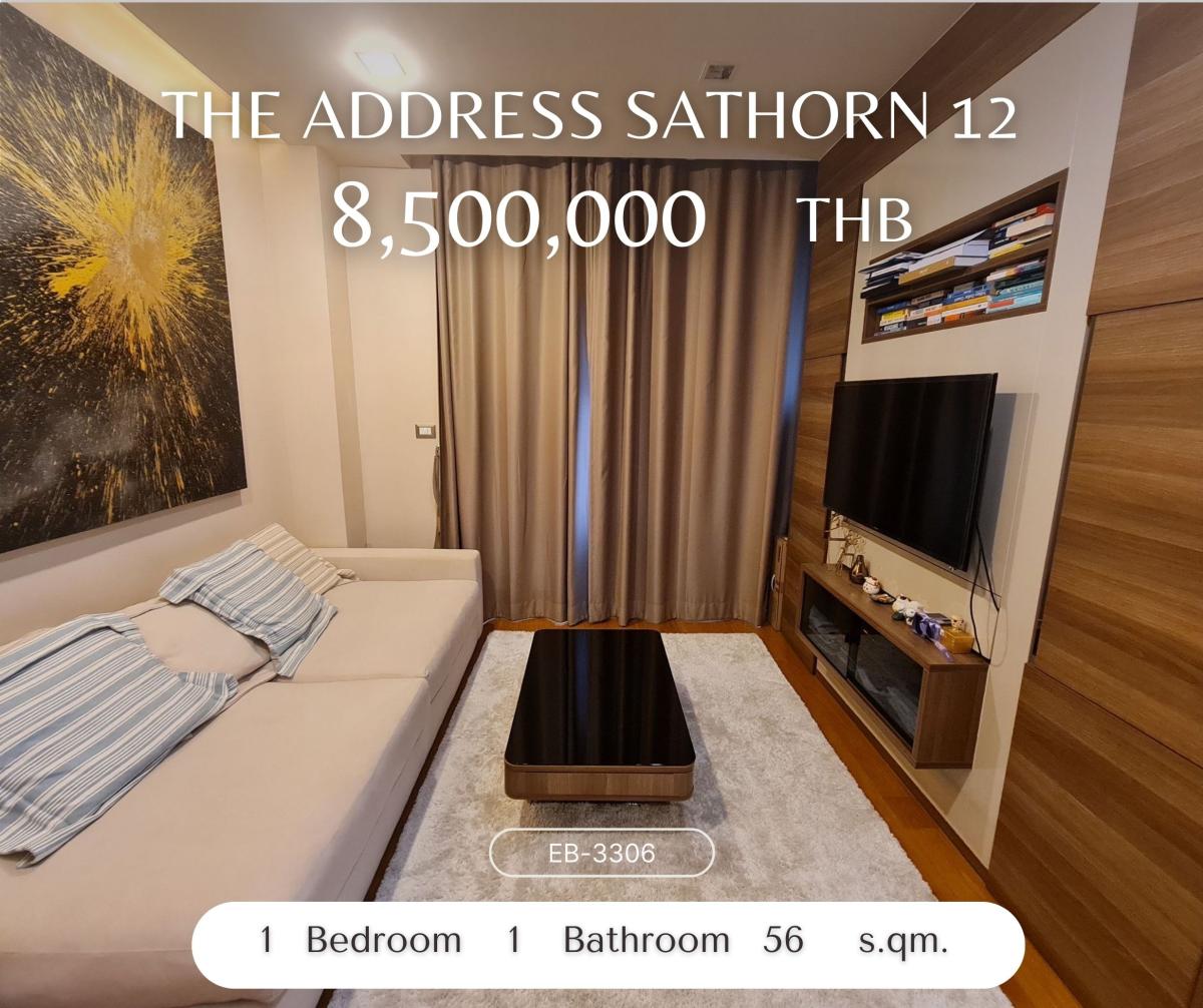 For SaleCondoSathorn, Narathiwat : The Address Sathorn, high floor, beautiful view, good price, ready to move in, 8,500,000