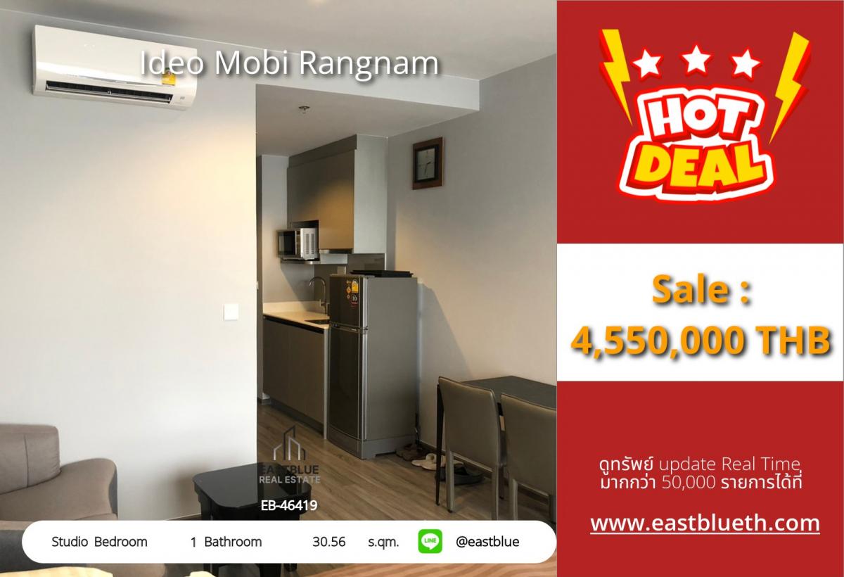 For SaleCondoRatchathewi,Phayathai : Studio condo in the heart of Rangsit, 350 meters walk to King Power.Close to BTS/MRT, convenient living at every point, starting at 4.55 million!