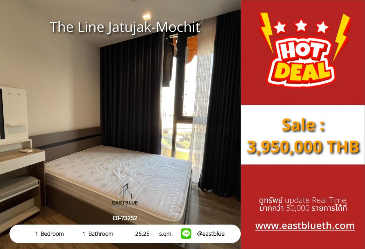 For SaleCondoSapankwai,Jatujak : 🔥 For sale: The Line Jatujak-Mochit condo near BTS/MRT!
1 bedroom, 26.25 sq.m., priced at 3.95 million, beautiful view with complete amenities!