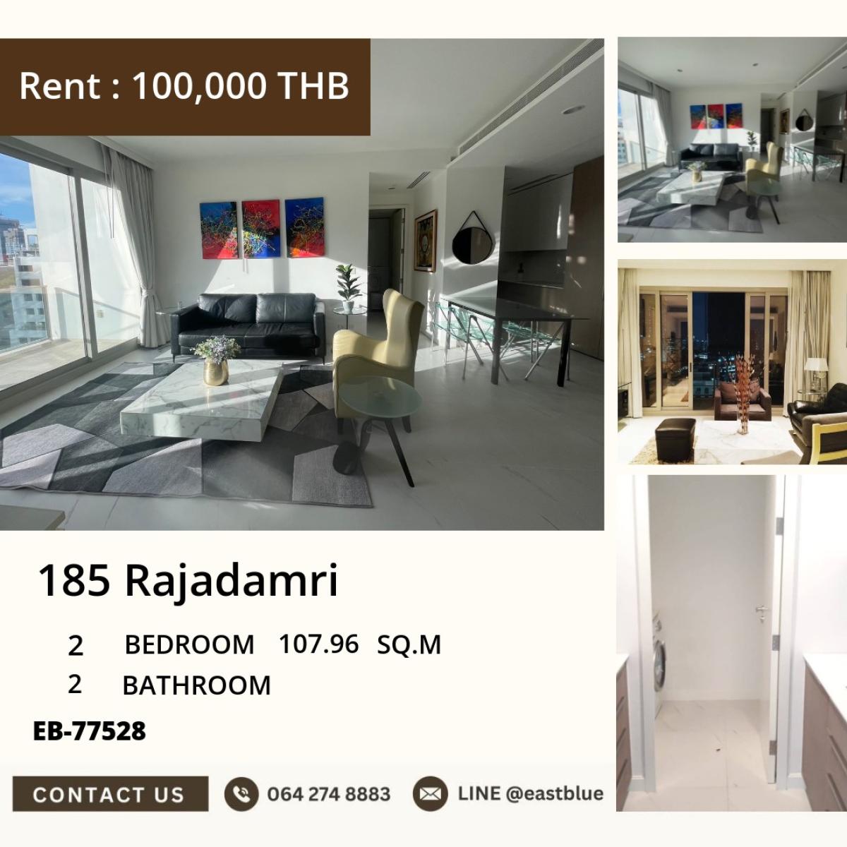 For SaleCondoWitthayu, Chidlom, Langsuan, Ploenchit : 24/03/2026, Luxury condo with 2 bedrooms in the heart of Rajdamri, near BTS, convenient travel. For sale at 36.9 million / rent at 100,000 THB. Worth it, complete with amenities! 0642748883